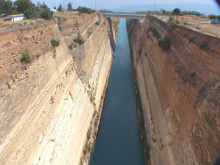 Kanal von Korinth von oben